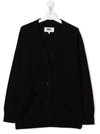 Mm6 Maison Margiela Black Cardigan For Kids In Black