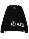 Mm6 Maison Margiela Teen Logo-print Cotton Sweatshirt In Black