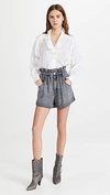Isabel Marant Étoile Pamias Ruffle Cotton Button-up High/lowtop In White