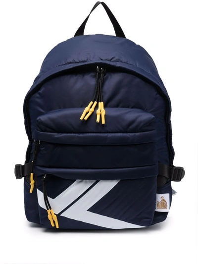 Lanvin Logo印花双肩包 In Navy Blue / White