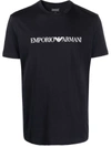 Emporio Armani Logo-print T-shirt In Blau