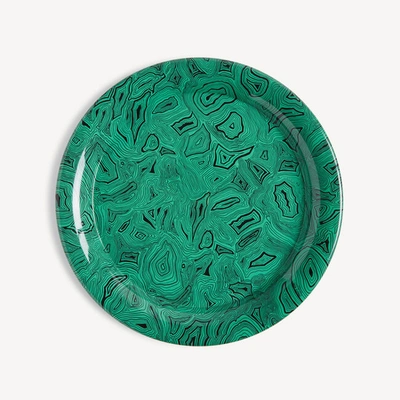 Fornasetti Tray Malachite In Green/black