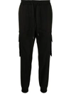 Juunj Tapered Cargo Track Trousers In Black