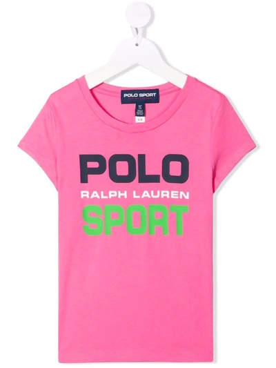 Ralph Lauren Kids' Fuchsia T-shirt For Girl With Logo In 粉色