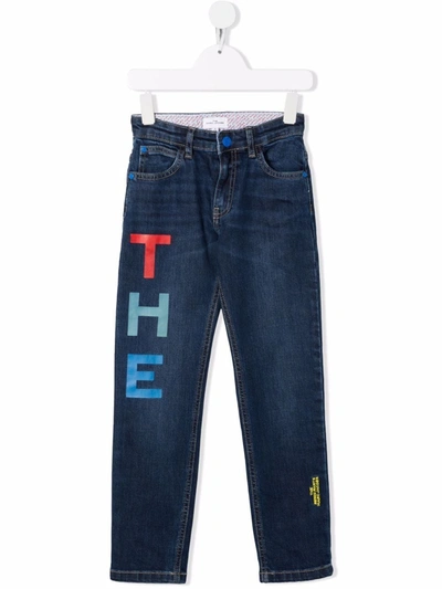 The Marc Jacobs Kids' Logo-print Jeans In Blue
