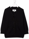 Mm6 Maison Margiela Black Cardigan For Kids In Black