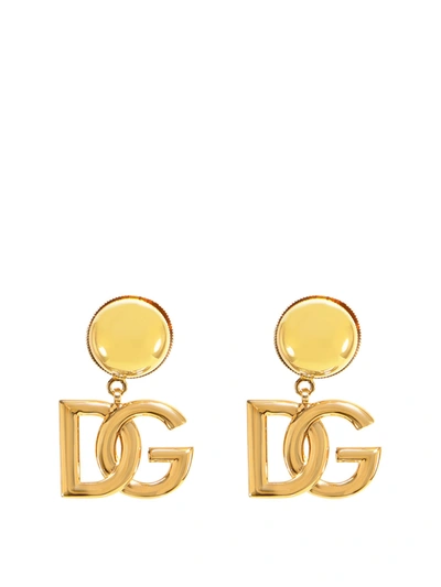 Dolce & Gabbana Interlocking Logo Earrings In Gold