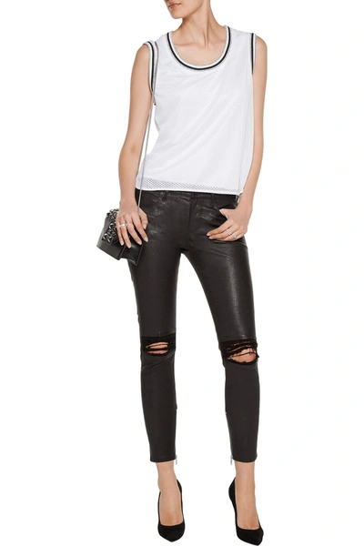 Pierre Balmain Logo-appliquéd Mesh Tank In White