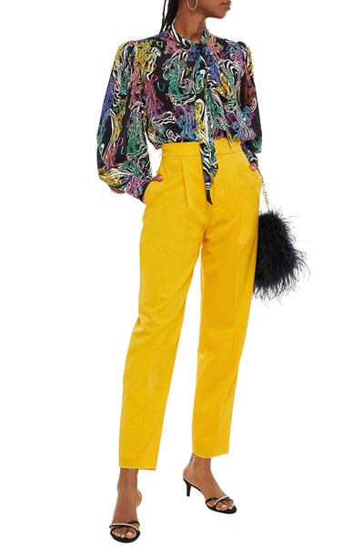 Dundas Stretch-wool Tapered Trousers In Yellow