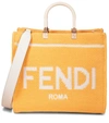 FENDI Sunshine M号棉质购物包,P00577929