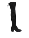 Stuart Weitzman 70mm Tieland Stretch Suede Boots In Black