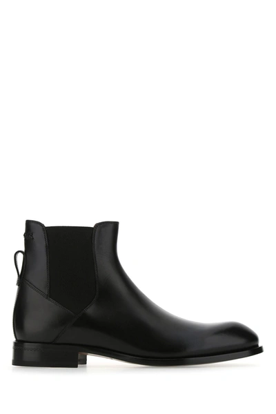 Ermenegildo Zegna Leather Chelsea Boots In Black