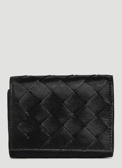 Bottega Veneta Women's Woven Business Card Case In Black