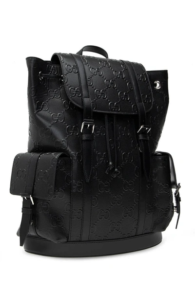 Gucci Mens Gg Embossed Backpack