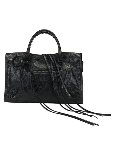 Balenciaga Black City Stud Detail Shoulder Bag