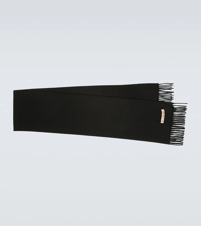 Acne Studios Canada Oversized Fringed Wool Scarf In Black