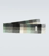 Acne Studios Main Vally Checkered Fringe Scarf In Grey