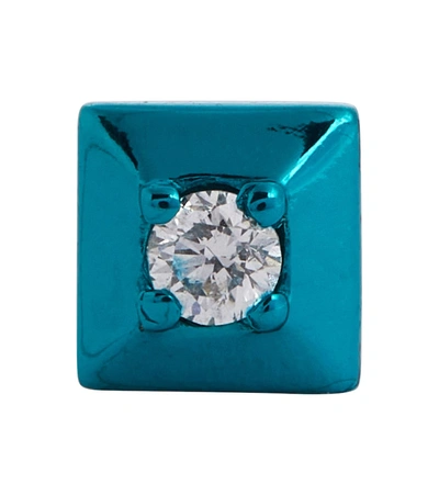 Eéra Eéra Mini Eéra Small 18kt Gold Single Earring With Diamond In Blue