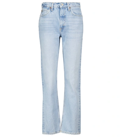 Re/done Stove Pipe High-rise Straight-leg Jeans In Icy Blue