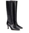 By Far Stevie 42 Leather Knee-high Boots In 黑色