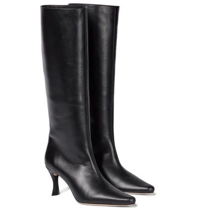 By Far Stevie 42 Leather Knee-high Boots In Black