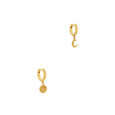 Daisy London X Estée Lalonde Luna 18kt Gold-plated Hoop Earrings