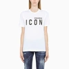 DSQUARED2 WHITE T-SHIRT WITH CONTRASTING LOGO,S80GC0001S23009-J-DSQUA-100