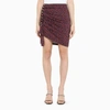 Rabanne Ruched Floral-print Stretch-jersey Mini Skirt In Black