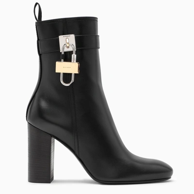 Givenchy Lock Leather Ankle Boots In Black