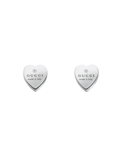 GUCCI ENGRAVED HEART TRADEMARK EARRINGS,PROD243520007