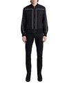 Saint Laurent Black Monogram Teddy Bomber Jacket In Cream