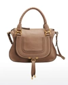 Chloé Marcie Medium Textured-leather Tote In Cashmere Grey