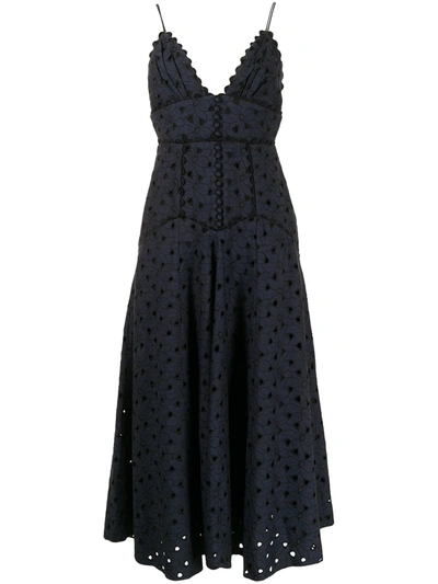 Acler Stanton Broderie Anglaise Dress In Blue