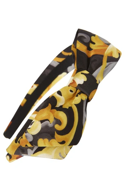 Versace Kids' Baroccoflage Headband In Black Gold