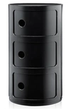 Kartell Componibili 3-drawer Recycled-plastic Storage Unit 58.5cm In Black