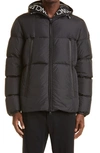 Moncler Men's Montcla Logo-hood Puffer Jacket In Black