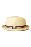 Brixton Castor Straw Fedora In Tan