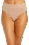 Wacoal Feeling Flexible Seamless Hi Cut Brief In Almost Apricot