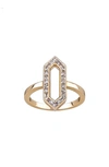Sethi Couture Kerri Diamond Hexagon Ring In Yellow Gold/diamond