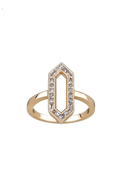 Sethi Couture Kerri Diamond Hexagon Ring In Yellow Gold/diamond