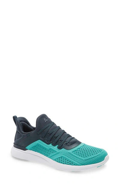 Apl Athletic Propulsion Labs Techloom Tracer Knit Training Shoe In Jungle / Tropical Green /white
