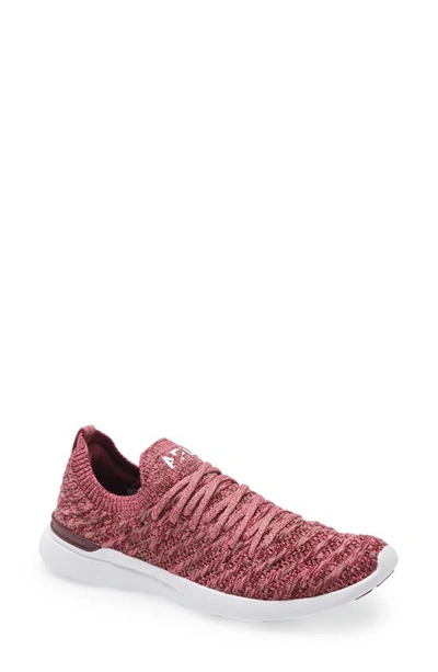 Apl Athletic Propulsion Labs Techloom Wave Hybrid Running Shoe In Burgundy/fusion Pink/melange