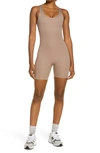 Girlfriend Collective Quartz Bike Unitard In Limestone