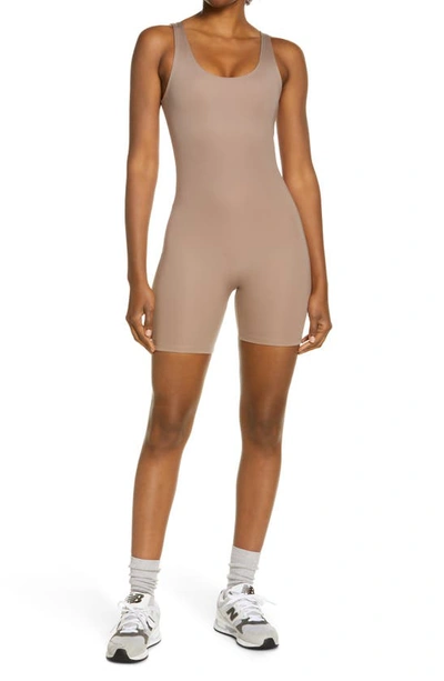 Girlfriend Collective Quartz Bike Unitard In Limestone