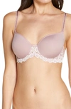 Wacoal Embrace Lace Underwire Molded Cup Bra In Woodrose,mauve Chalk