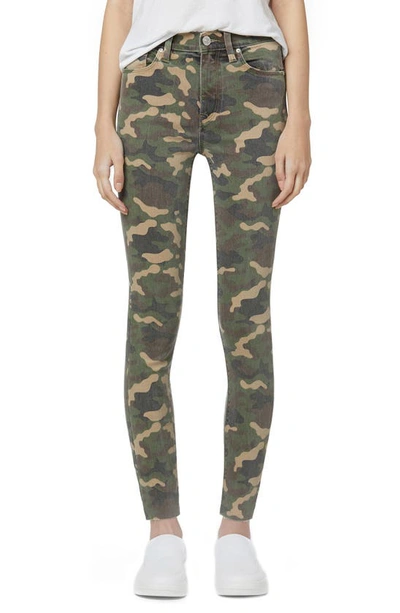 Hudson Barbara High Waist Camo Raw Hem Ankle Skinny Jeans In Mammoth