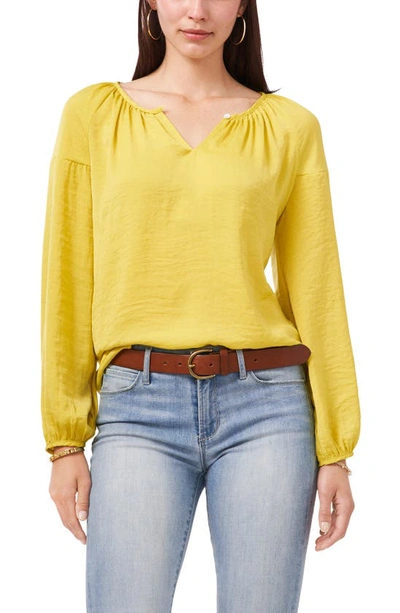 Vince Camuto Hammered Satin Blouse In Citronelle