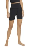 Nike Yoga Luxe Tight Shorts In Black/ Dk Smoke Grey