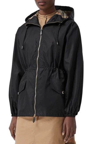 Burberry Lightweight Econyl® Hooded Jacket In Black