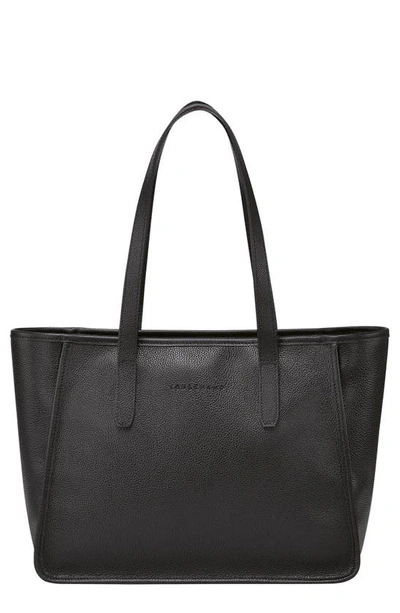 Longchamp Le Foulonné Shoulder Tote In Black